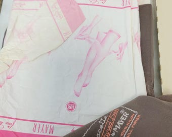 Vintage 50s Deadstock NIB 2 Pair Thigh High Stockings Lacette Textured look by Mayer