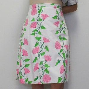 Vintage 60s Vested Gentress Floral Skirt Vibrant Mini skirt