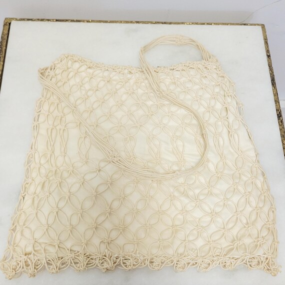 Vintage 70s String Macrame Bag Boho Shoulder Bag - image 5