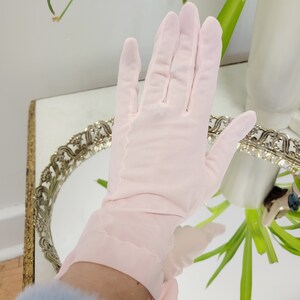 Vintage 60s Pink Semi-Sheer Gloves - Colored Vintage gloves