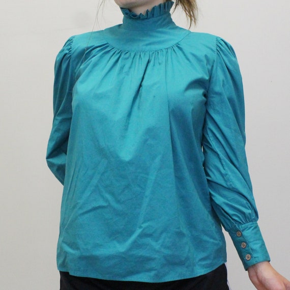 Vintage 80s Victorian Ruffle Blouse by Ambria Tur… - image 7