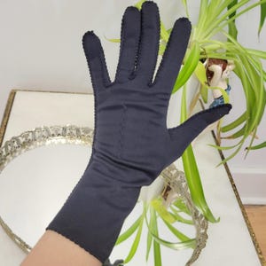 Vintage 50s Mid-length Gloves Navy Blue
