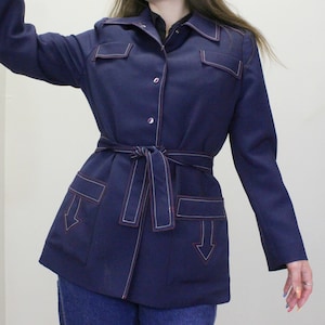 Vintage 70er Jahre Snap Button Up Arrow Jacke von The Clothing Tree
