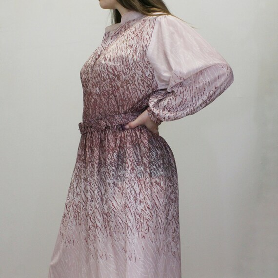 70's Ivory and Plum Secretary Dress main image 0