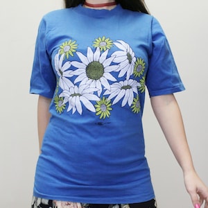 Vintage 70s Crazy Shirts Hawaii Floral Shirt Double Sided Graphic 1972 Tee Signed Riviera