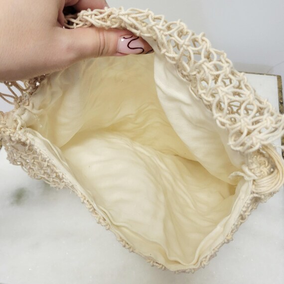 Vintage 70s String Macrame Bag Boho Shoulder Bag - image 8