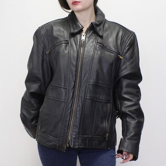 【mell】meltthelady leather like jacket Milwaukee Leather Women's Reflective Star Jacket W/ Rivet