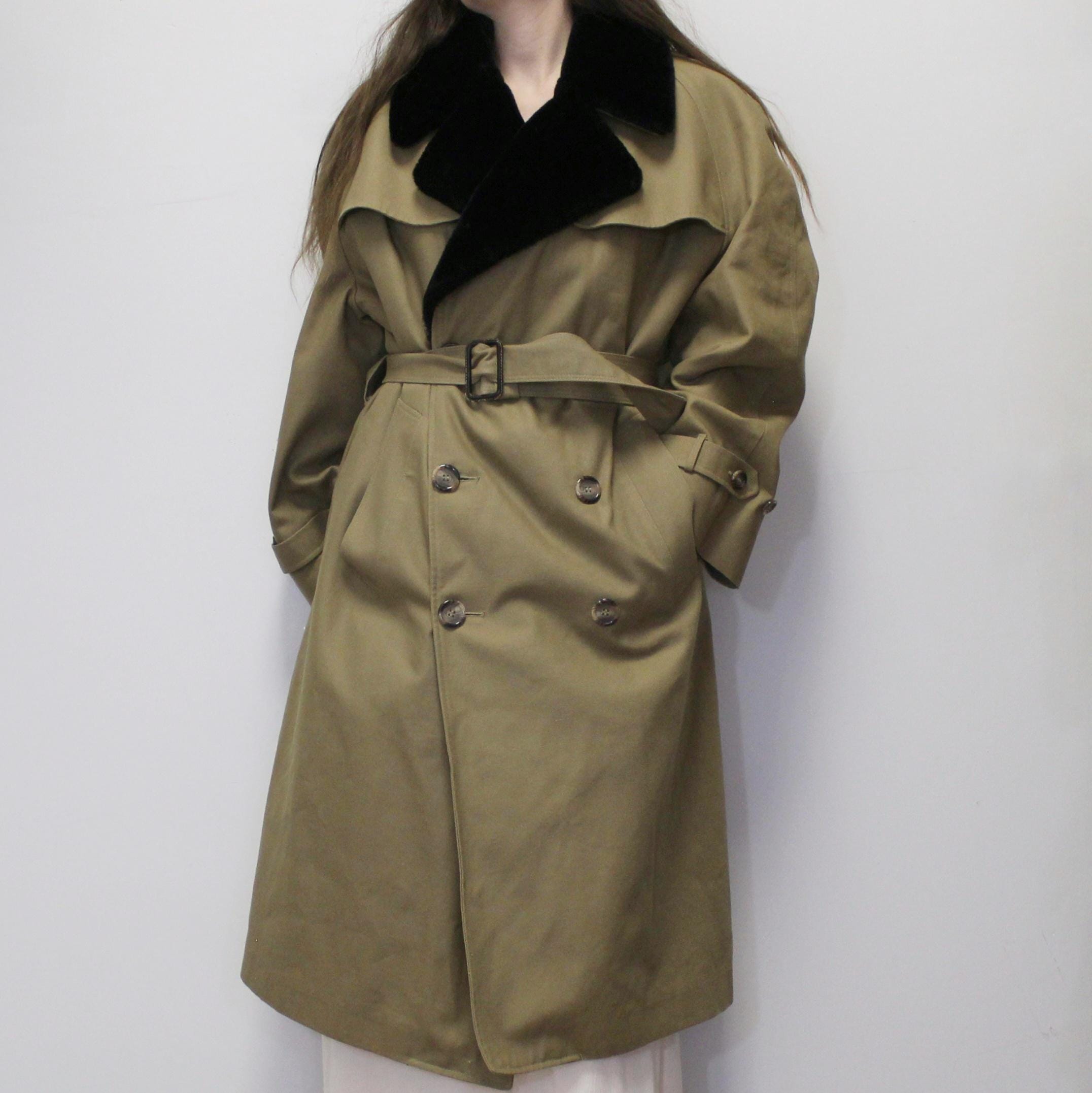 [美品] 80s Christian Dior trench coat Vintage 80s Designer Christian Dior Monsieur Faux Fur Lined