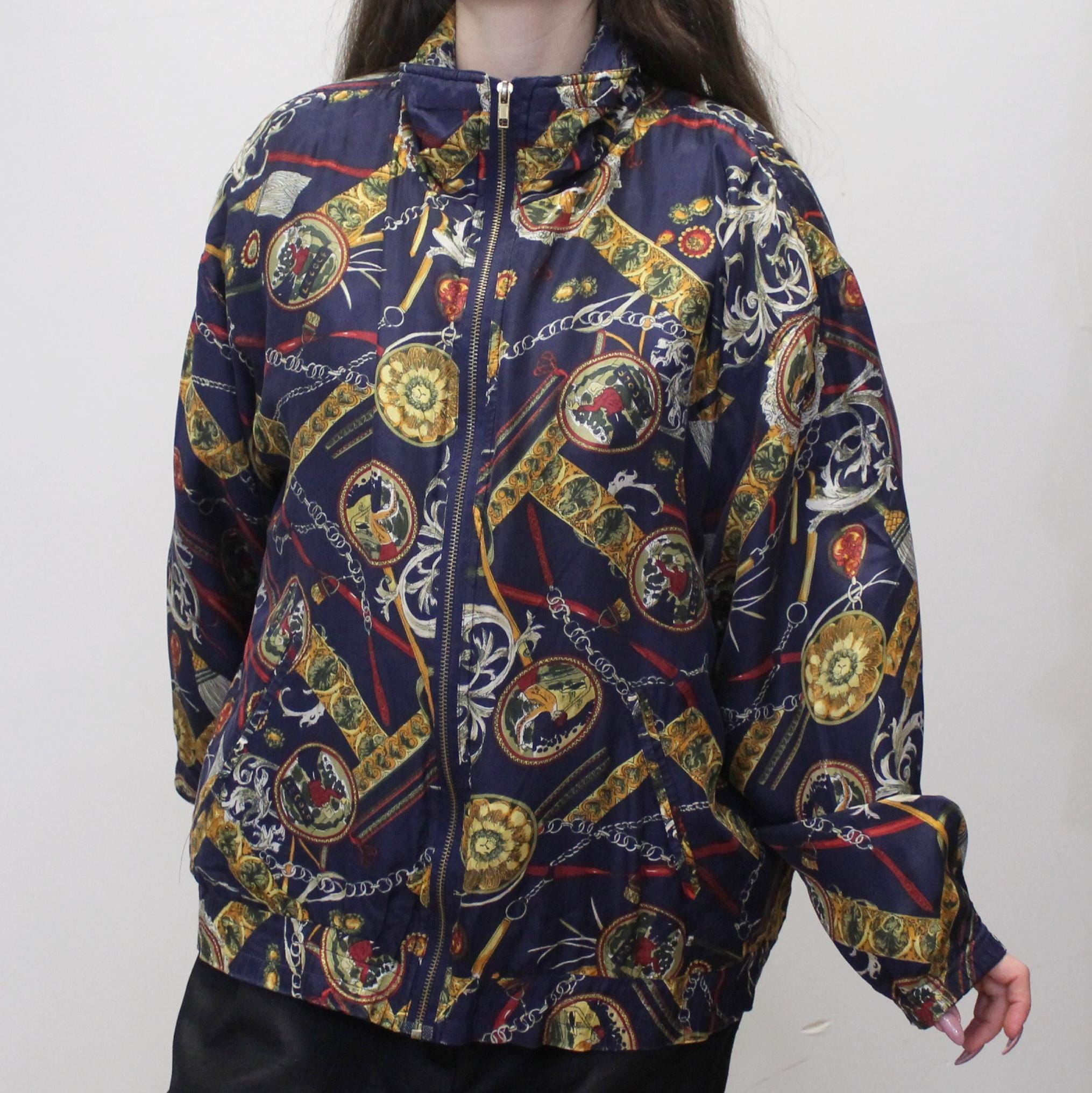 Vintage 80s Patterned Silk Bomber Jacket by Studio Sportif - Etsy