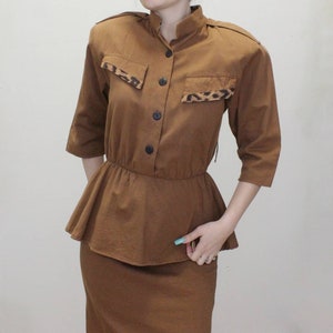 Vintage 80s Peplum Pencil Fit dress by Illusions of California