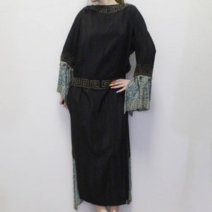 Vintage 20&#39;s 1920s Beaded Evening Gown Flapper Silk Chiffon Antique Dress Formal Gown