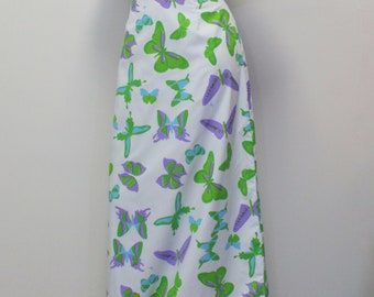 Vintage 70s Vested Gentress butterfly maxi Skirt