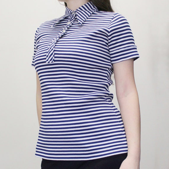 Vintage 70s White Stag Striped Tee - image 2