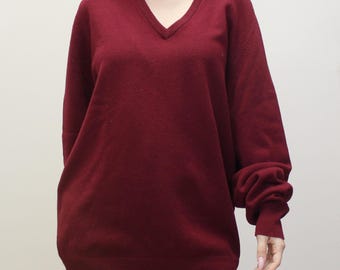 Vintage 70er Jahre Burgund Pullover von Coxmoore