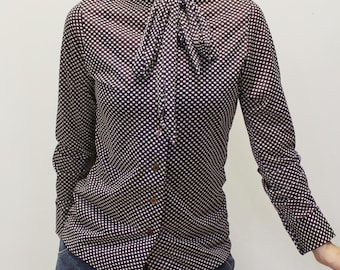 Blusa vintage de los años 70 con lazo de Russ