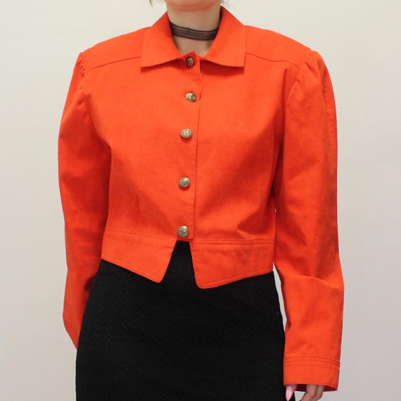 Vintage 90s Vibrant Microsuede Cropped jacket