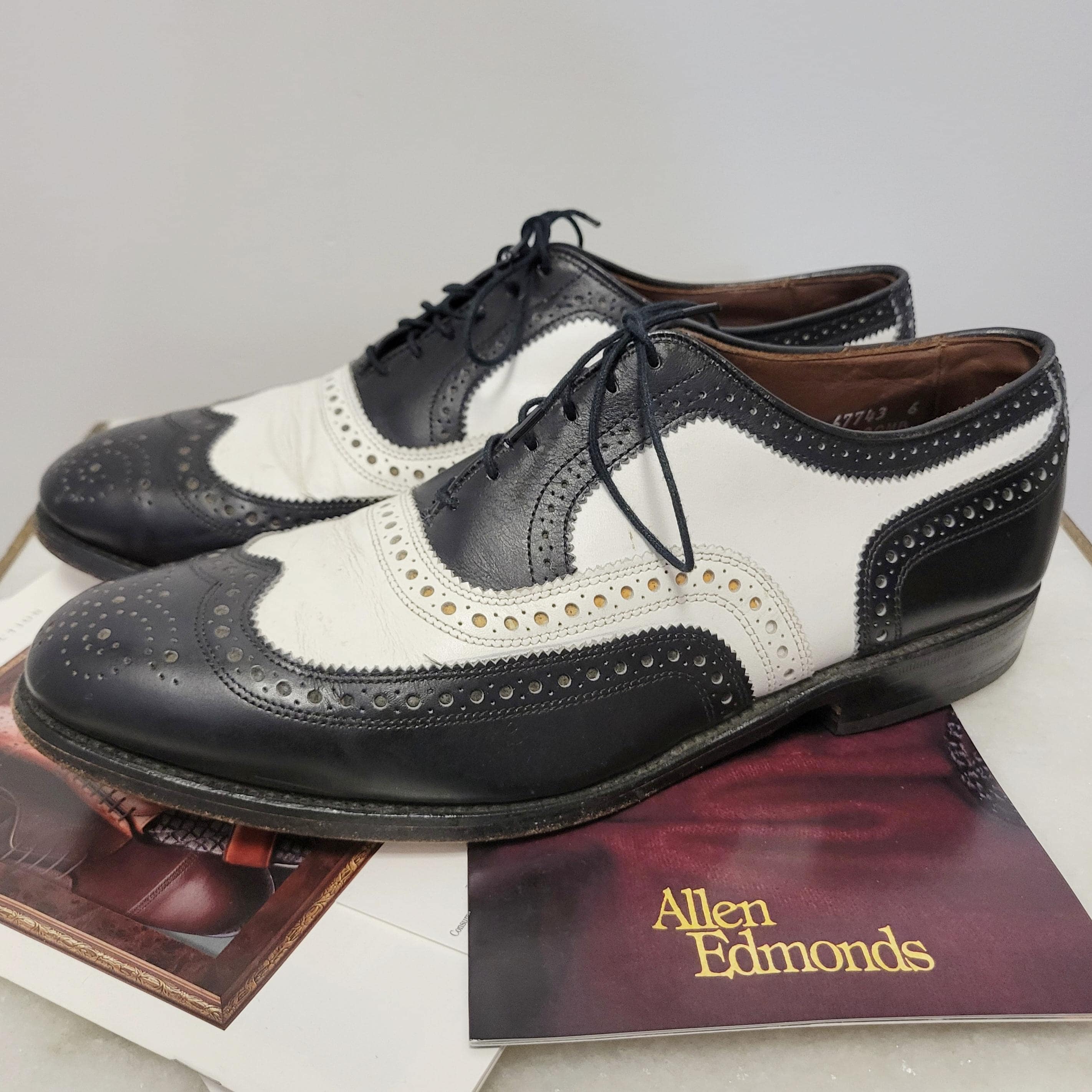 靴 Allen Edmonds Birmingham 1990s US10.0D Factory Second Park Avenue Cap-toe Oxford with Dainite Sole