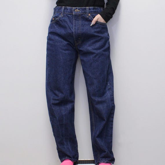 Vintage 90s Orange Tab Levi's 505 Jeans Dark Wash… - image 1