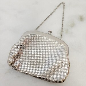 Vintage 60s Silver Metal bag Metal Mesh Look Purse