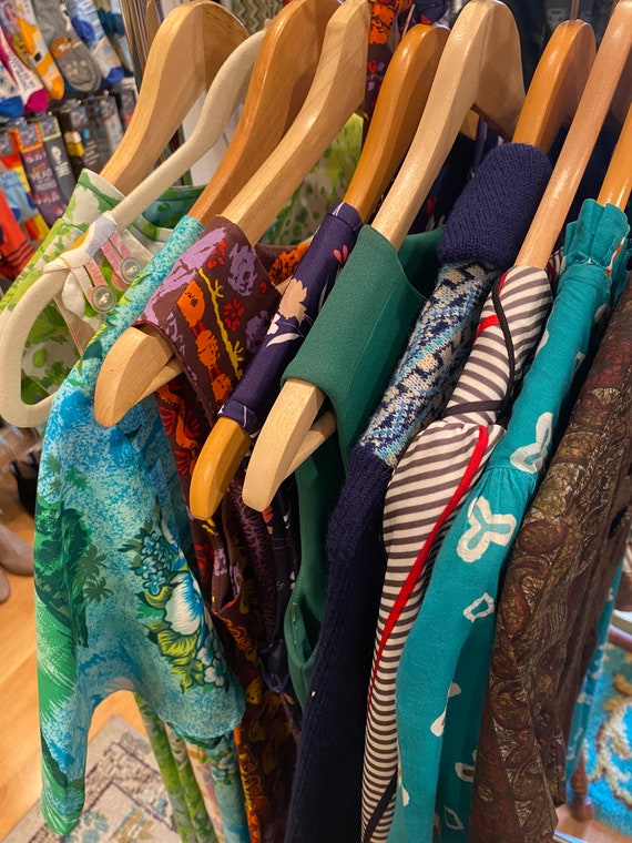 LOT of Vintage Dresses 1960s 1970s Hawaiian Batik