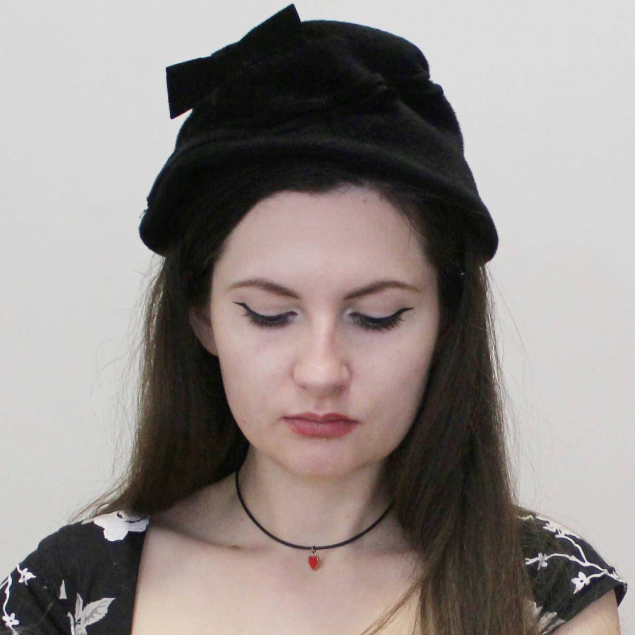 Vintage black Rutz Nannette Chapeau Hat Vintage Kutz Nannette Chapeau 100% Wool Hat, Starfire  main image 4