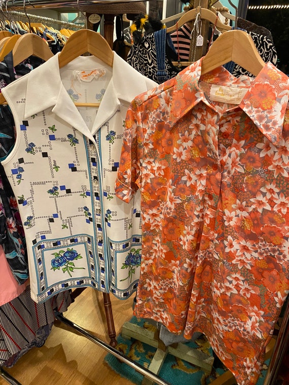 LOT of Vintage 1970s 1980s Blouses Button Up Bulk