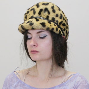 Vintage 60s Fur Hat with Leather Details by Lord & Taylor Salon
