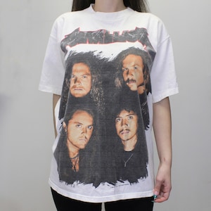 Vintage jaren 90 Metallica Where I May Roam dubbelzijdig grafisch T-shirt met enkele steek, toneelset 1991 Brockum 100% katoen gemaakt in de VS