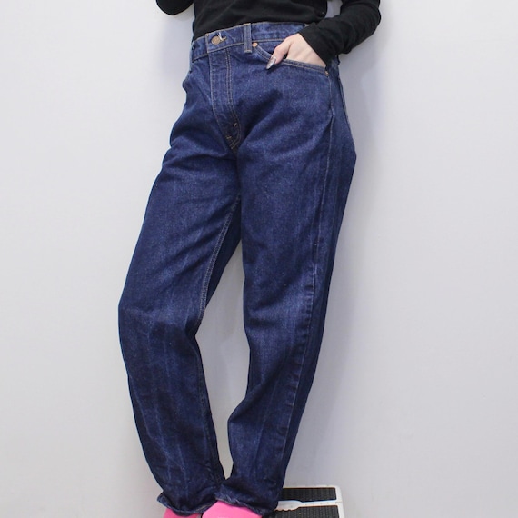 Vintage 90s Orange Tab Levi's 505 Jeans Dark Wash… - image 2