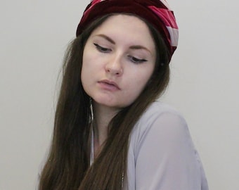 Sombrero Vintage 50s Velvet Turban de Amy New York Diseñado para Best & Co. - Vintage Hat amy NY Best