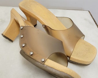 RESERVED !!! Vintage Y2k heels Clear Plastic Mules