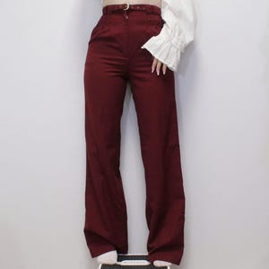 Vintage 90s High Waisted Wide Leg Pleated Slacks with Matching Belt by Marianne Fashions