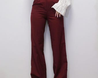 Vintage 90s High Waisted Wide Leg Pleated Slacks with Matching Belt by Marianne Fashions