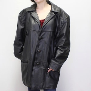 Vintage 80er Jahre Lederjacke von Park V- Blk Lederjacke Parker V Blazer