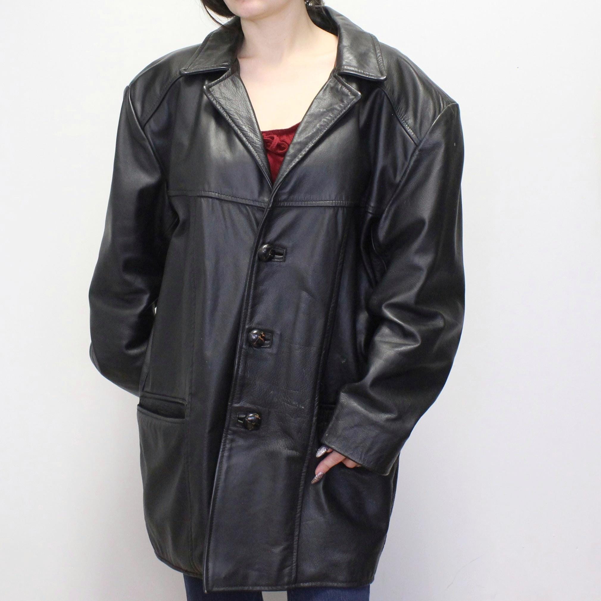 Vintage 80s Leather Jacket by Park V- Blk Leather Jacket