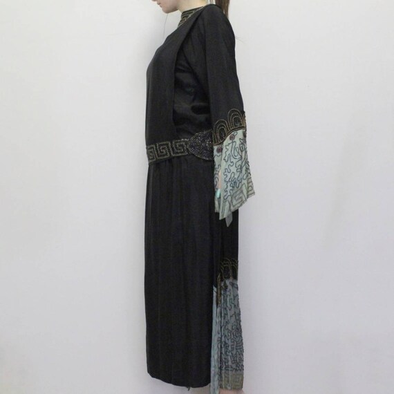Vintage 20's 1920s Beaded Evening Gown Flapper Si… - image 6