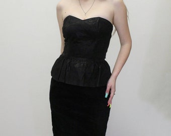 Zara Wool Leather Peplum Sheath Dress Sleeveless Dress Little Black Dress  Sz 6 - Etsy Ireland