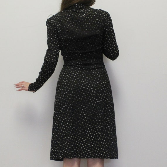 Vintage 40s Zip Front Dress with Handkerchief det… - image 2