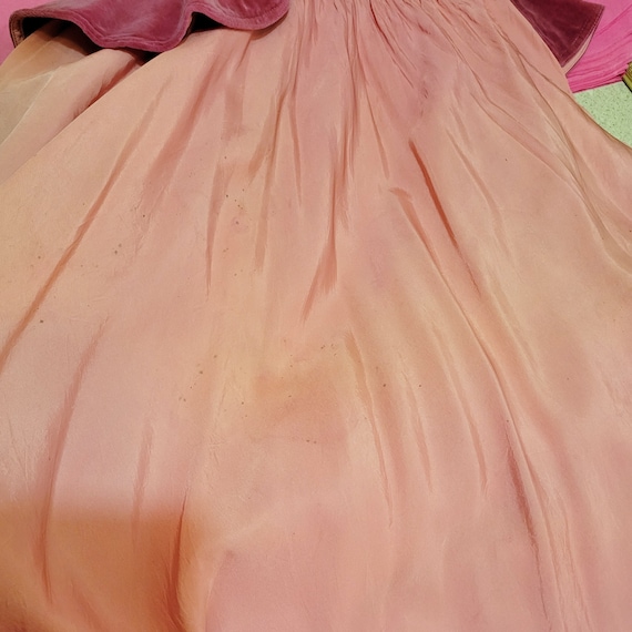 Vintage 30s/40s Pink Peplum Prom Dress Elegant Ev… - image 10