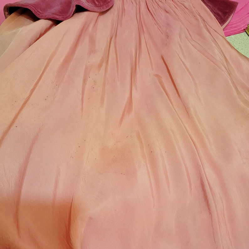 Vintage 30s/40s Pink Peplum Prom Dress Elegant Evening Gown image 10
