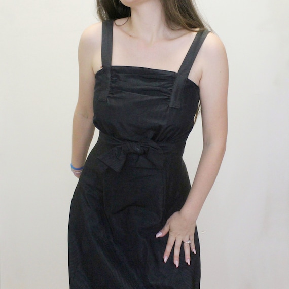 Vintage 30s/40s Black Evening Gown Elegant Maxi D… - image 4