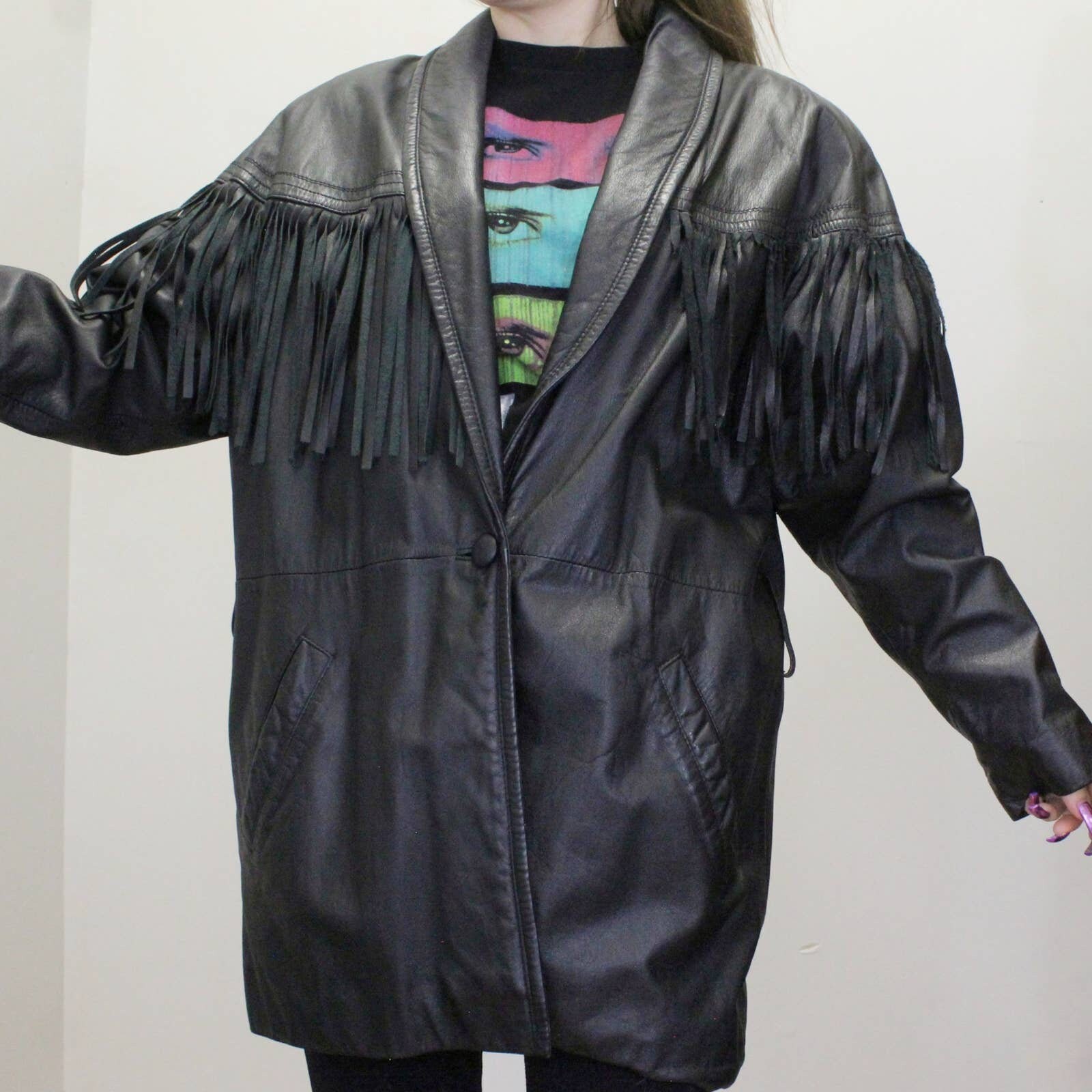 Vintage 80s Leather Fringe Jacket by Global Identity GIII - Etsy Vintage 80s Leather Fringe Jacket by Global Identity GIII - Etsy