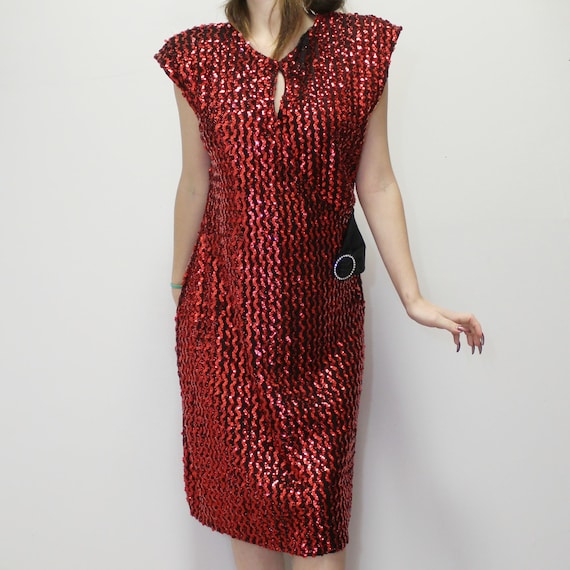 eighties cocktail dresses Vintage 80s Silk Heavily Hand Beaded Celestial Dress by Nadine Boutique 22 22 across at back 1980s Cocktail Dress in Powder
