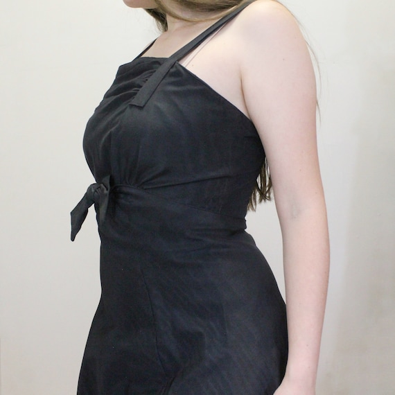 Vintage 30s/40s Black Evening Gown Elegant Maxi D… - image 5