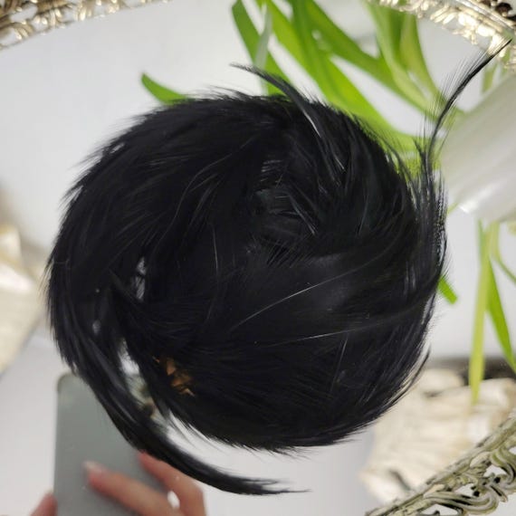 Vintage 60s Feather Chignon Bun Cover Elegant Hair Accessory  display picture 1
