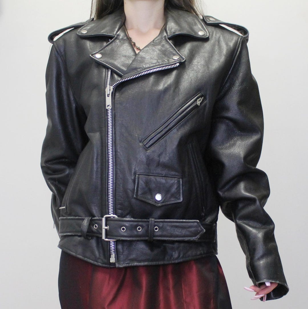 Vintage Y2k Leather Biker Jacket! Wilson's Heavy Leather Vintage Y2k Leather Biker Jacket! Wilson's Heavy Leather
