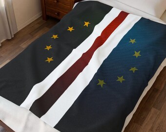 Kap Verdes vertikala randiga flaggdesign i sammet med plyschfilt | Stjärncirkeldekor