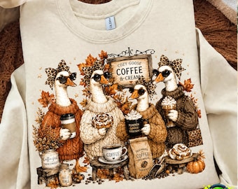 Leaves Fall I Don't Fall Goose PNG, Glam Goose Bow PNG, Cute Animal Autumn Design, Cozy Season Graphic, Trending Fall Vibes Sublimation PNG