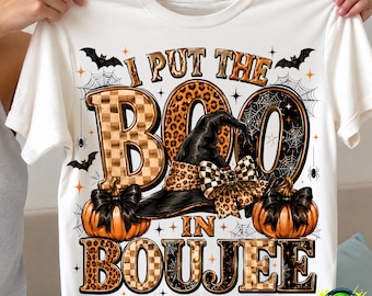 I Put The Boo in Boujee PNG, Coquette Halloween PNG, Fall Pumpkin PNG, Spooky Seasonvpng, Halloween Mama Sublimation Shirt Design