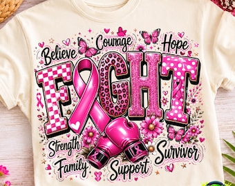 Breast Cancer Awareness PNG, Graffiti Style Pink Ribbon Design, Survivor Warrior Sublimation PNG, Cancer Support Digital Download